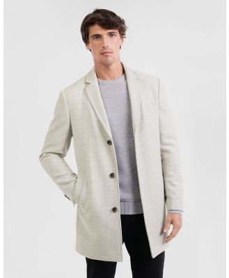 Tarocash - Alden Check Wool Coat - Coats & Jackets (NATURAL) Alden Check Wool Coat