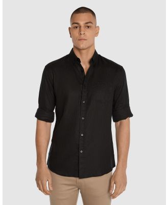 Tarocash - Billy Pure Linen Shirt - Shirts & Polos (JET BLACK) Billy Pure Linen Shirt