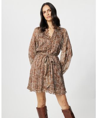 The Fated - Basile Swing Dress - Printed Dresses (Chocolate Floral) Basile Swing Dress