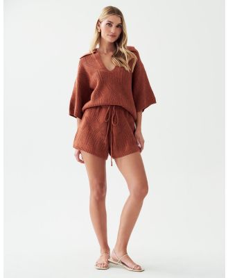 The Fated - Bowie Knit Shorts - Shorts (Rust) Bowie Knit Shorts