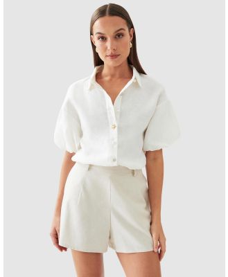 The Fated - Evie Linen Blouse - Shirts & Polos (White) Evie Linen Blouse