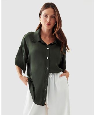The Fated - Josette Shirt - Short Sleeve T-Shirts (Khaki) Josette Shirt