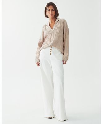 The Fated - Pascal Knit Polo - Shirts & Polos (Soft Beige) Pascal Knit Polo