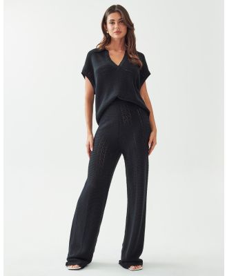 The Fated - Wattle Knit Pant - Pants (Black) Wattle Knit Pant