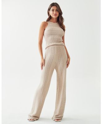 The Fated - Wattle Knit Pant - Pants (Ecru) Wattle Knit Pant