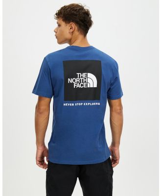 The North Face - SS Box NSE Tee - T-Shirts & Singlets (Shady Blue & Black) SS Box NSE Tee