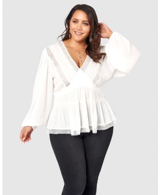 The Poetic Gypsy - Astral Passenger Lace Blouse - Tops (WHITE) Astral Passenger Lace Blouse