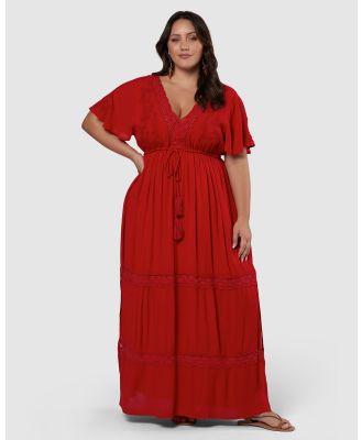 The Poetic Gypsy - Floating Clouds Maxi Dress - Dresses (Red) Floating Clouds Maxi Dress