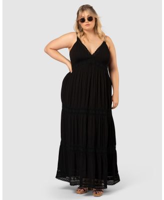 The Poetic Gypsy - Wild Things Lace Trim Maxi Dress - Dresses (Black) Wild Things Lace Trim Maxi Dress