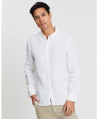 The Rocks Push - Linen Shirt Men White - Casual shirts (White) Linen Shirt Men White