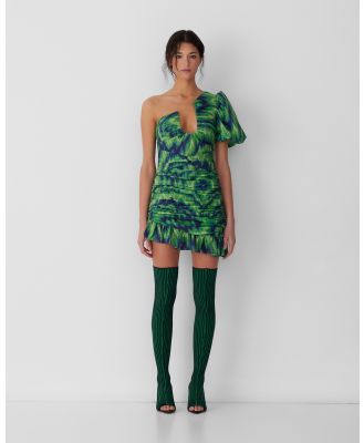The Wolf Gang - Seren Asymmetric Mini Dress - Dresses (Green) Seren Asymmetric Mini Dress
