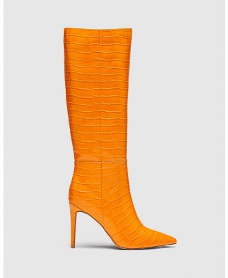 Therapy - Icon Knee High Boots - Knee-High Boots (Tangerine Croc) Icon Knee High Boots