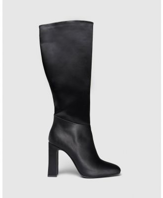 Therapy - Muse Boots - Knee-High Boots (Black Satin) Muse Boots