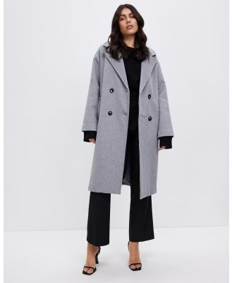 Third Form - Double Breasted Coat - Trench Coats (Grey Marle) Double Breasted Coat