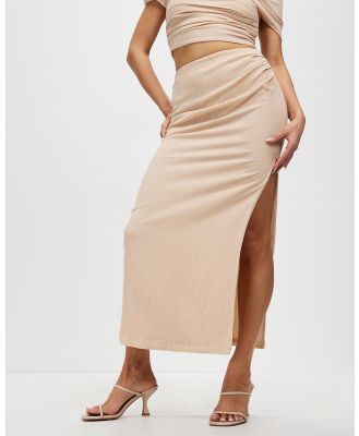Third Form - Electric Tucked Maxi Skirt - Pencil skirts (Bone) Electric Tucked Maxi Skirt