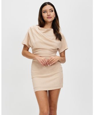 Third Form - Electric Tucked Tee Dress - Bodycon Dresses (Bone) Electric Tucked Tee Dress