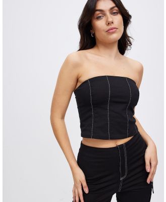 Third Form - Open Road Corset Top - Cropped tops (Washed Black) Open Road Corset Top