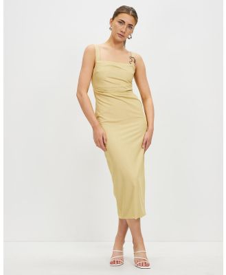 Third Form - Paradigm Tucked Midi Dress - Bodycon Dresses (Citrus) Paradigm Tucked Midi Dress