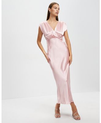 Third Form - Satin Cross Over Gather Dress - Bridesmaid Dresses (Fairy Floss) Satin Cross Over Gather Dress