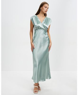 Third Form - Satin Cross Over Gather Dress - Bridesmaid Dresses (Wave) Satin Cross Over Gather Dress