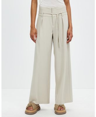 Third Form - Tie Up Tailored Trousers - Pants (Pumice) Tie Up Tailored Trousers