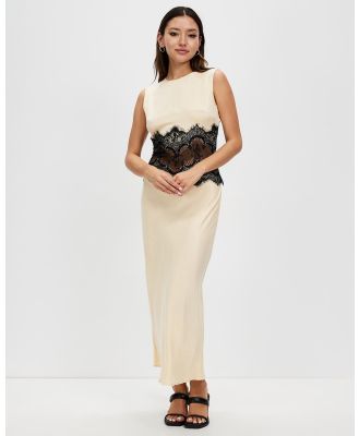 Third Form - Visions Lace Trim Tank Dress - Dresses (Marshmallow) Visions Lace Trim Tank Dress