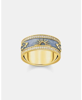 THOMAS SABO - Band Ring with Blue Cold Enamel and Cosmic Symbols - Jewellery (Silver) Band Ring with Blue Cold Enamel and Cosmic Symbols