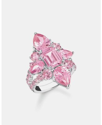 THOMAS SABO - Cocktail Ring with Pink Zirconia Stones - Jewellery (Pink) Cocktail Ring with Pink Zirconia Stones