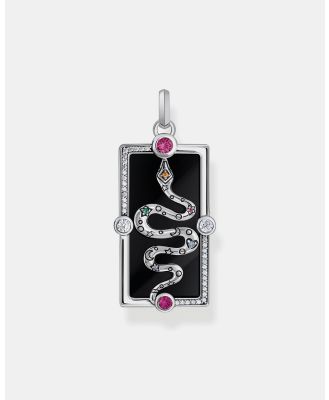 THOMAS SABO - Cosmic Pendant with A Snake, Black Cold Enamel and Various Stones - Jewellery (Silver) Cosmic Pendant with A Snake, Black Cold Enamel and Various Stones