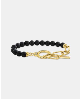 THOMAS SABO - Gold Bracelet with Onyx Beads and White Zirconia - Jewellery (Gold) Gold Bracelet with Onyx Beads and White Zirconia