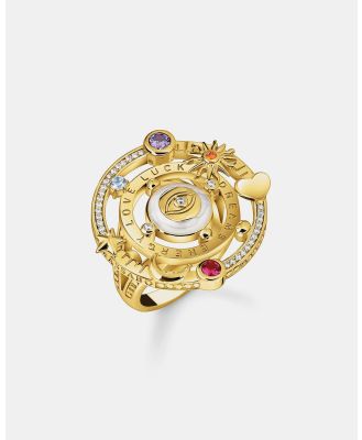 THOMAS SABO - Gold Cosmic Cocktail Ring with Half Ball and Stones - Jewellery (Gold) Gold Cosmic Cocktail Ring with Half-Ball and Stones