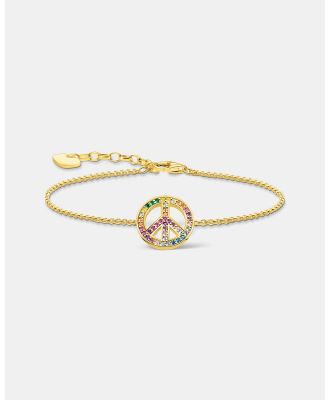 THOMAS SABO - Gold Plated Bracelet with Peace Sign - Jewellery (Gold) Gold Plated Bracelet with Peace Sign