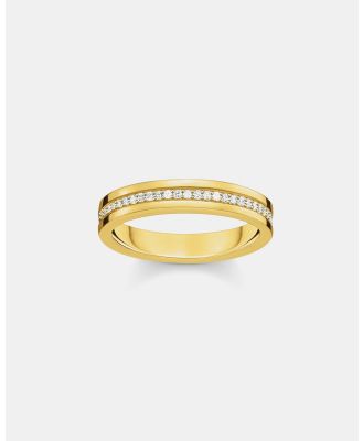 THOMAS SABO - Golden Band Ring with White Zirconia - Jewellery (Gold) Golden Band Ring with White Zirconia