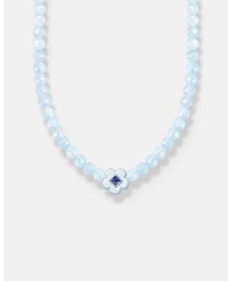THOMAS SABO - Jade Bead Flower Blue Choker - Jewellery (Silver) Jade Bead Flower Blue Choker