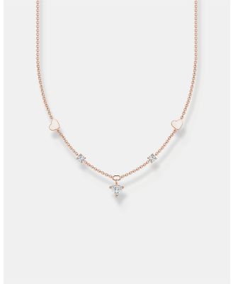 THOMAS SABO - Necklace with Hearts And White Stones Rose Gold - Jewellery (Rose Gold) Necklace with Hearts And White Stones Rose Gold
