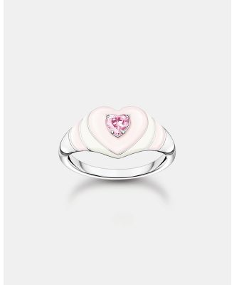 THOMAS SABO - Pink Heart Ring Silver - Jewellery (Pink) Pink Heart Ring Silver
