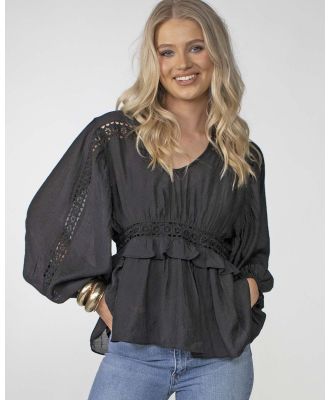 Three of Something - Hello Darling Blouse - Tops (Black) Hello Darling Blouse