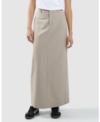 Thrills - Column Suiting Skirt - Skirts (Stone) Column Suiting Skirt