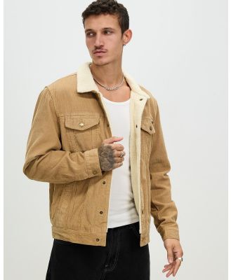 Thrills - Sherpa Wanderer Corduroy Jacket - Coats & Jackets (Vintage Khaki) Sherpa Wanderer Corduroy Jacket