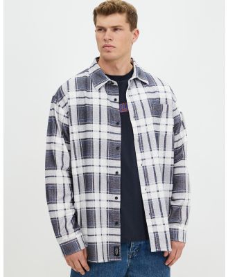 Thrills - Union Check Flannel Shirt - Shirts & Polos (Dark Charcoal) Union Check Flannel Shirt