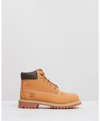 Timberland - 6 Inch Premium Waterproof Boots   Youth - Boots (Wheat Nubuck) 6-Inch Premium Waterproof Boots - Youth