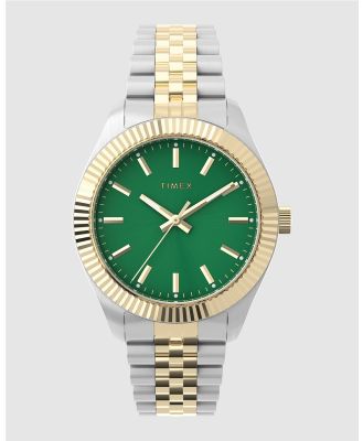 TIMEX - Womens 36mm Legacy Two tone Case and Bracelet with Green Dial - Watches (Two-Tone) Womens 36mm Legacy Two-tone Case and Bracelet with Green Dial