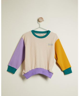 Tiny Trove - Sonny Cotton Waffle Pullover   Babies Kids - Sweats (Colour Block) Sonny Cotton Waffle Pullover - Babies-Kids