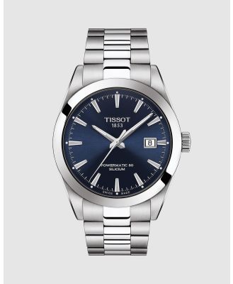 Tissot - Gentleman Automatic Silicium - Watches (Blue & Silver) Gentleman Automatic Silicium
