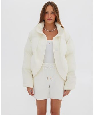 Toast Society - Curved Front Puffer Jacket - Coats & Jackets (Ivory) Curved Front Puffer Jacket