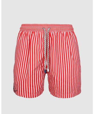 Tolu Australia - Red Stripes Kids Swim Shorts - Swimwear (Red) Red Stripes Kids Swim Shorts