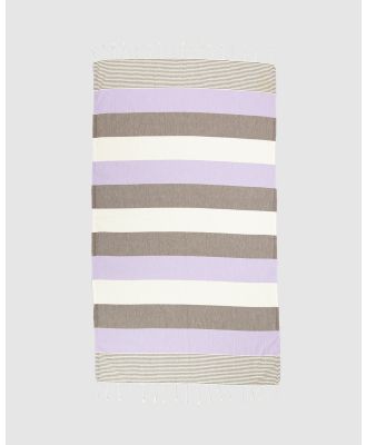 Tolu Australia - Thin Turkish Towel - Home (Brown and Purple) Thin Turkish Towel
