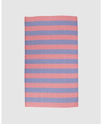 Tolu Australia - Thin Turkish Towel - Home (Navy and Red) Thin Turkish Towel