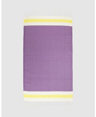 Tolu Australia - Thin Turkish Towel - Home (Yellow and Purple) Thin Turkish Towel