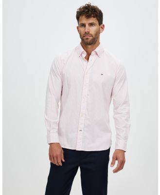 Tommy Hilfiger - 1985 Flex Oxford Stripe Shirt - Shirts & Polos (Classic Pink & Optic White) 1985 Flex Oxford Stripe Shirt